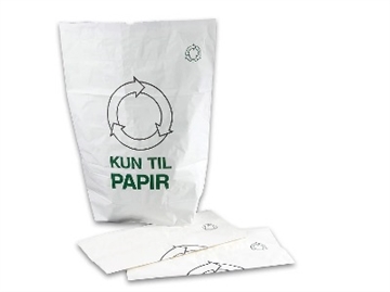 Affaldssække papir hvid 2-lags Kun til papir 110L Krt/50